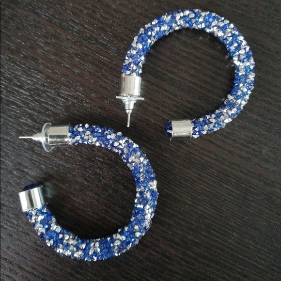 Semicircle Crystal Earrings - Picture 5 of 6